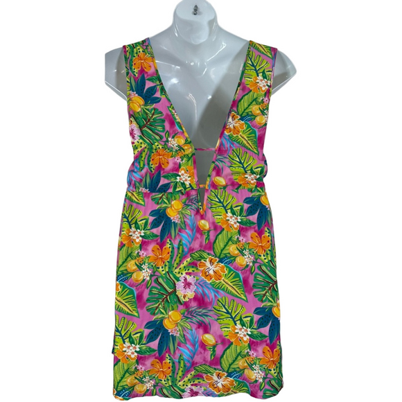 Cupshe Multicolor Tropical Floral Coverup Mini Dress SKU0871 - Picture 4 of 7